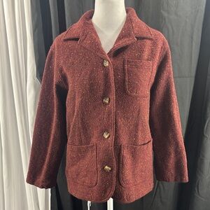 Liz Claiborne Burgundy Tweed Blazer